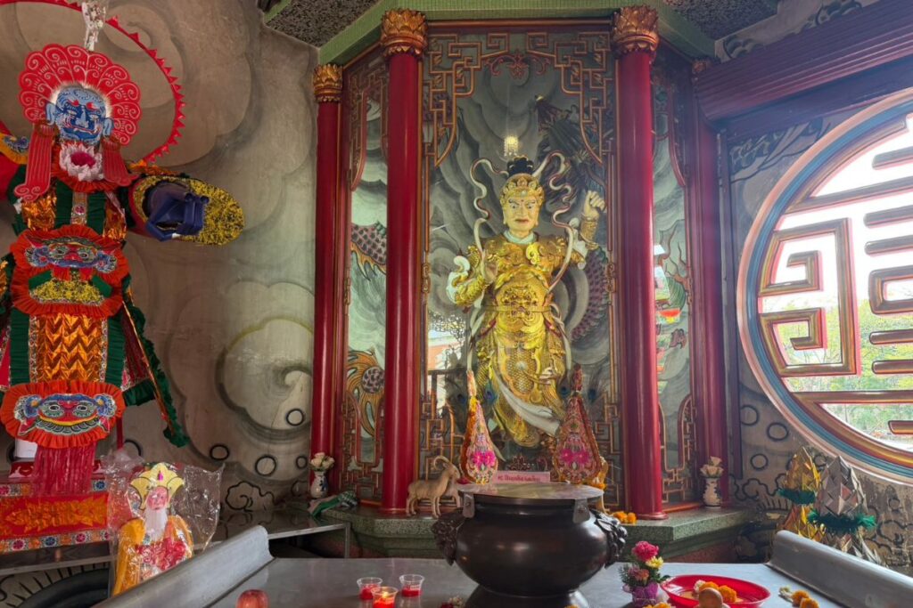 Golden Chinese God Statue