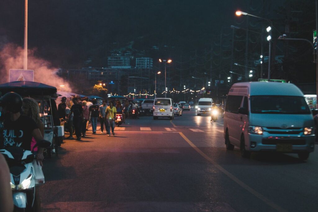Phuket street marke at night