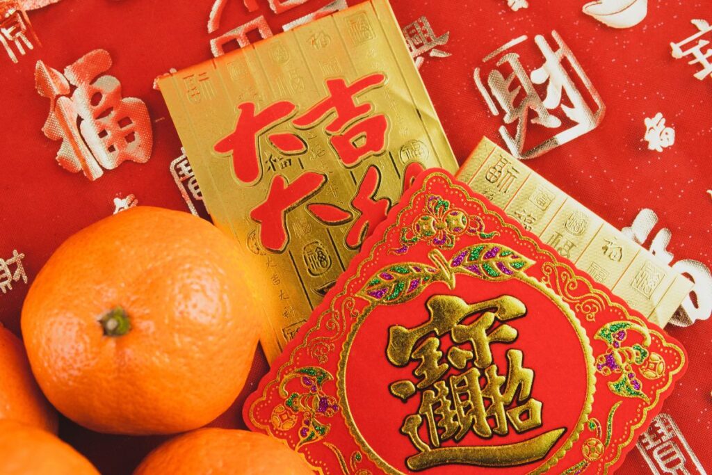 Red envelope and orange