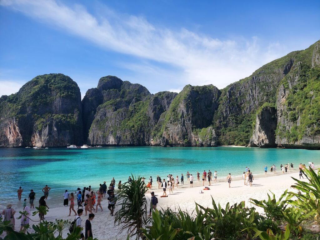 Krabi with visitors at the beach