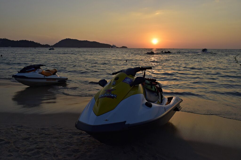jet ski in sunset